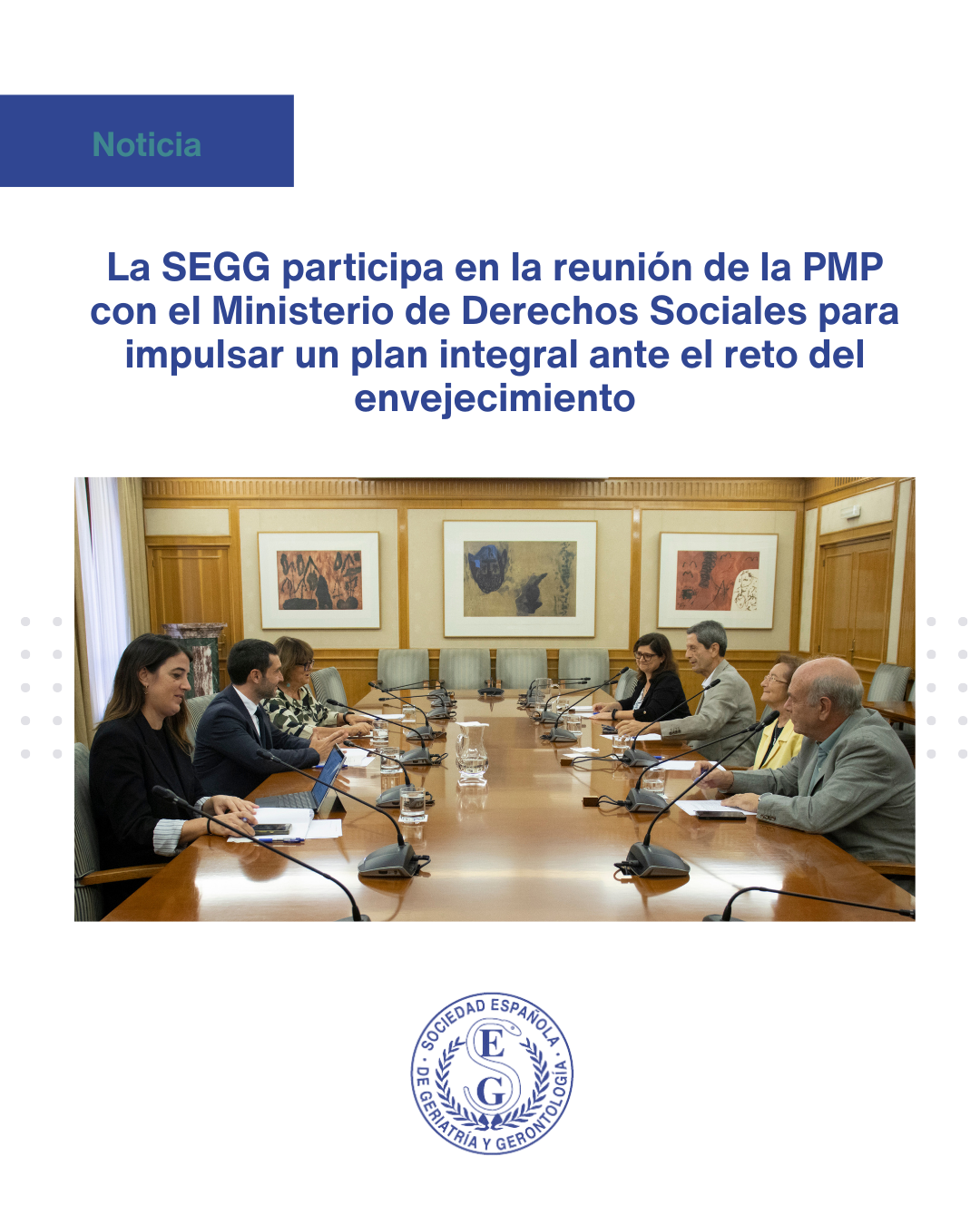 <p>La SEGG participa en la reunión de la PMP con el Ministerio de Derechos Sociales para impu